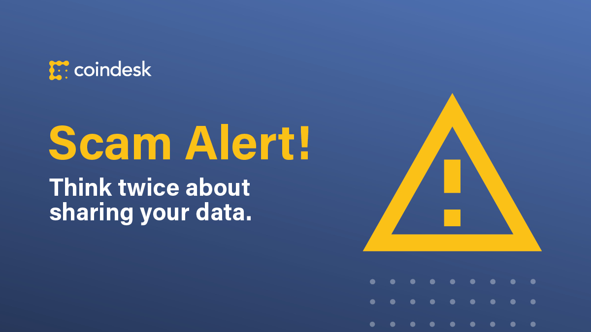 CoinDesk's tweet photo. 🚨SCAM ALERT: Fraud remains a plague on the crypto world. 

If someone sends you a cold email claiming to offer the #Consensus2021 attendee list for sale, don't fall for it. 

Here's what to do: 🧵👇 https://t.co/drT0kgp5rJ