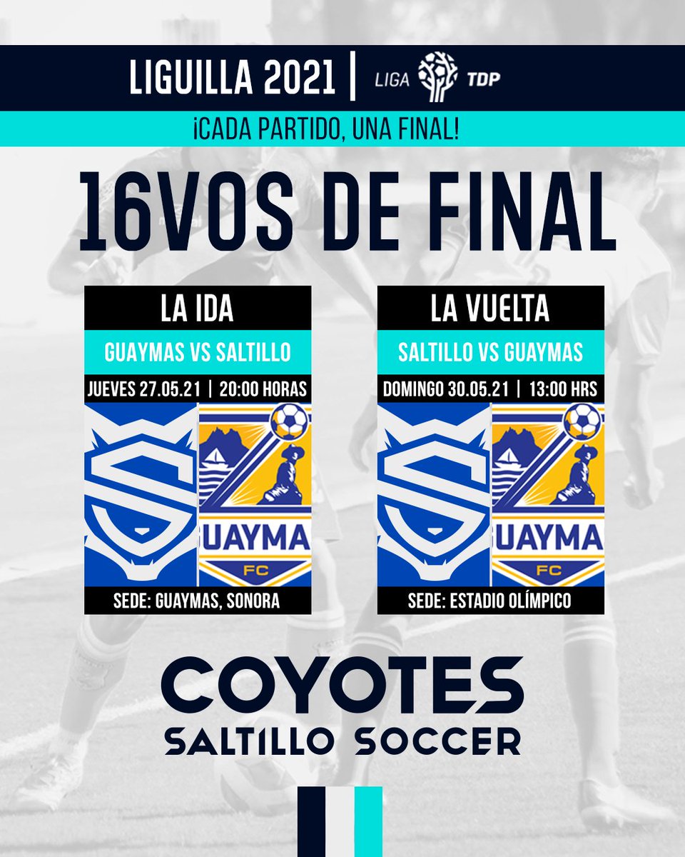 saltillo_soccer's tweet photo. 🐺 Tenemos rival y fechas
🖋 Apúntenle. Los 16vos de final de la @LigaTDP  arrancan esta misma semana y nos veremos las caras ante #GuaymasFC ⚽️ ¡LOS ESPERAMOS EL DOMINGO EN EL OLÍMPICO!
*Horarios sujetos a cambios
#Saltillo #SomosCoyotes #LaDobleSS https://t.co/w3WndOH0pq