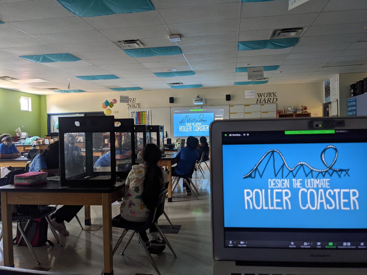 KelleyJAndrews's tweet photo. Whoohoo! @neprisapp  session for STEM and roller coasters/ amusement park design today! #risdgreatness  Keep the learning going the last week of school! #mstriseup https://t.co/sHvPoqIt9W