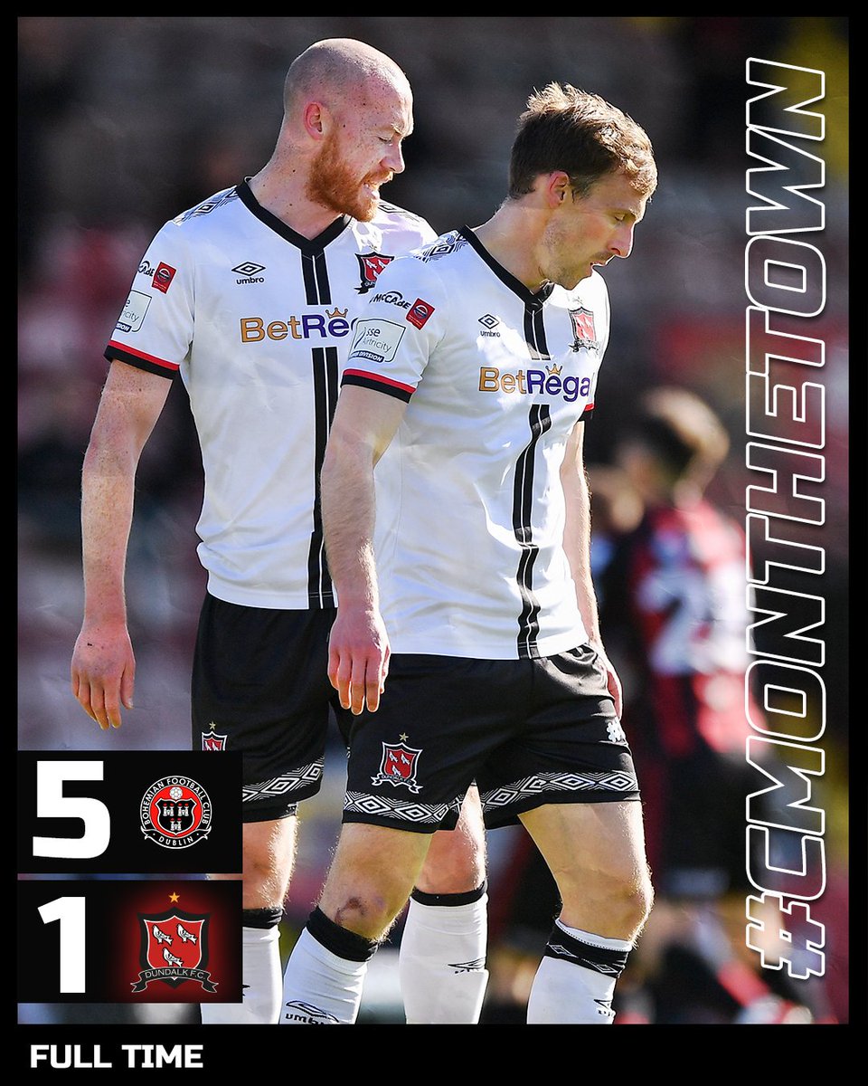DundalkFC's tweet image. A dreadful night in Phibsborough sees us slump to another defeat.⁣
⁣
Ex-Dundalk striker Georgie Kelly bagged a hat-trick while Tyreke Wilson and Promise Omochere were also on target. Greg Sloggett pulled one back.⁣
⁣
HT: Bohs 5-1 Dundalk FC