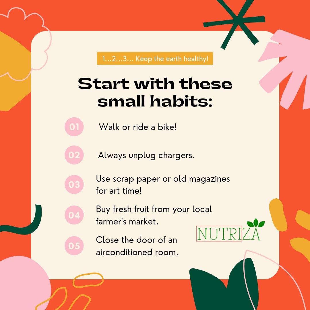 nutrizacare's tweet photo. Start with these small habits.

Follow Us @nutrizacare and @DtZumraKhan

#nutrition #health #habits #lifestyle #nutriza https://t.co/4N2aeaHfy2