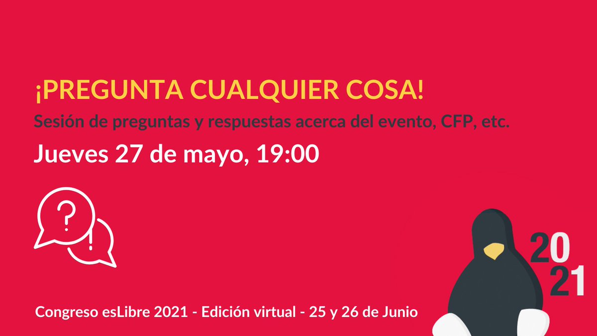 esLibre_'s tweet photo. No os olvidéis que os esperamos este jueves 27 a las 19.00 para una sesión de preguntas sobre todo lo relacionado con #esLibre.

¡Si tienes una duda por pequeña que sea esta es tu oportunidad! https://t.co/x8XrmAXTOH