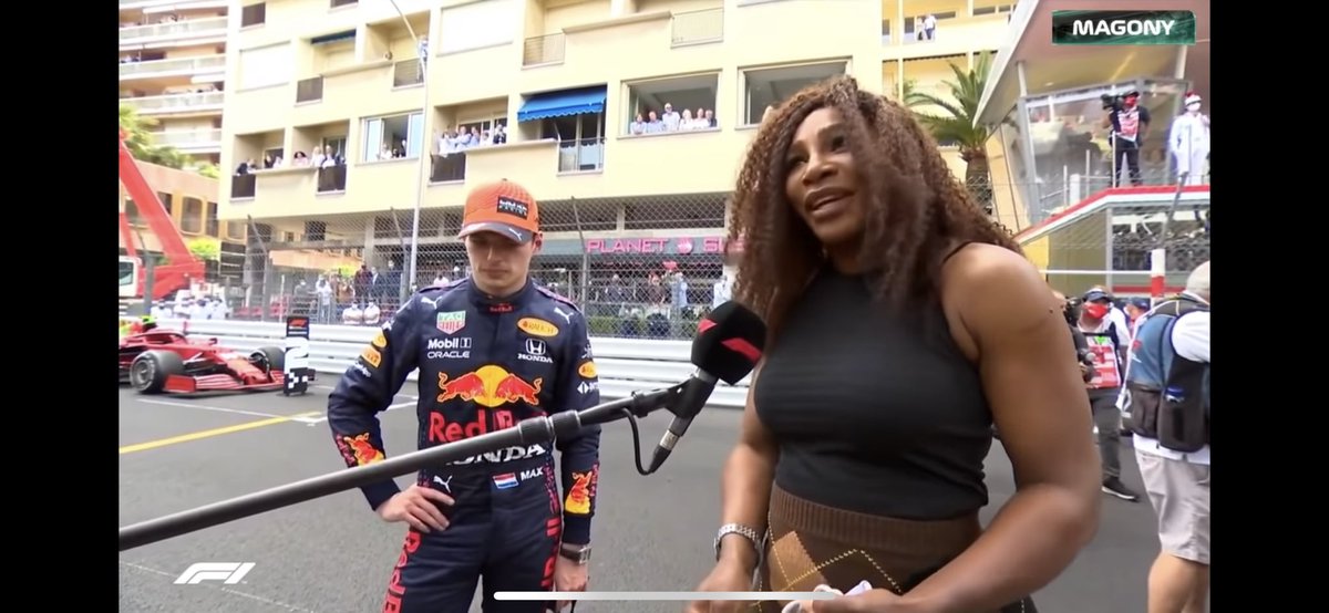 rohaan7malik's tweet photo. @serenawilliams getting more screen time than @Max33Verstappen just goes to show that she is the more successful Williams on the track https://t.co/rIHQ5zllqr
