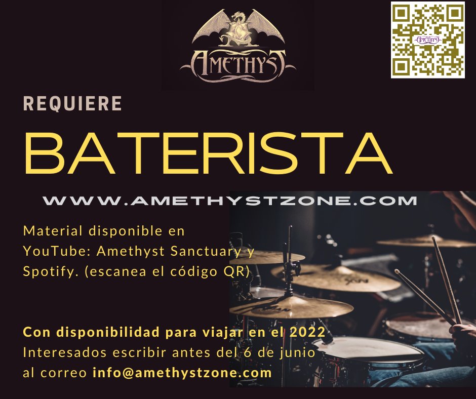 Videos disponibles en:  YouTube 

o escucha nuestra música en:   Spotify  

Click en el enlace

amethystzone.com/atencion-bater…