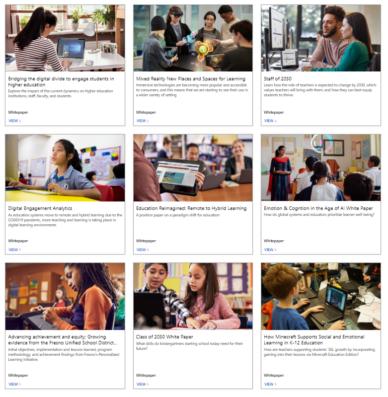 sparvell's tweet photo. Do you want to easily search and access #MicrosoftEdu #thoughtleadership content papers?
Dive right in https://t.co/WpBGCLv0Bd https://t.co/AdNmesL574