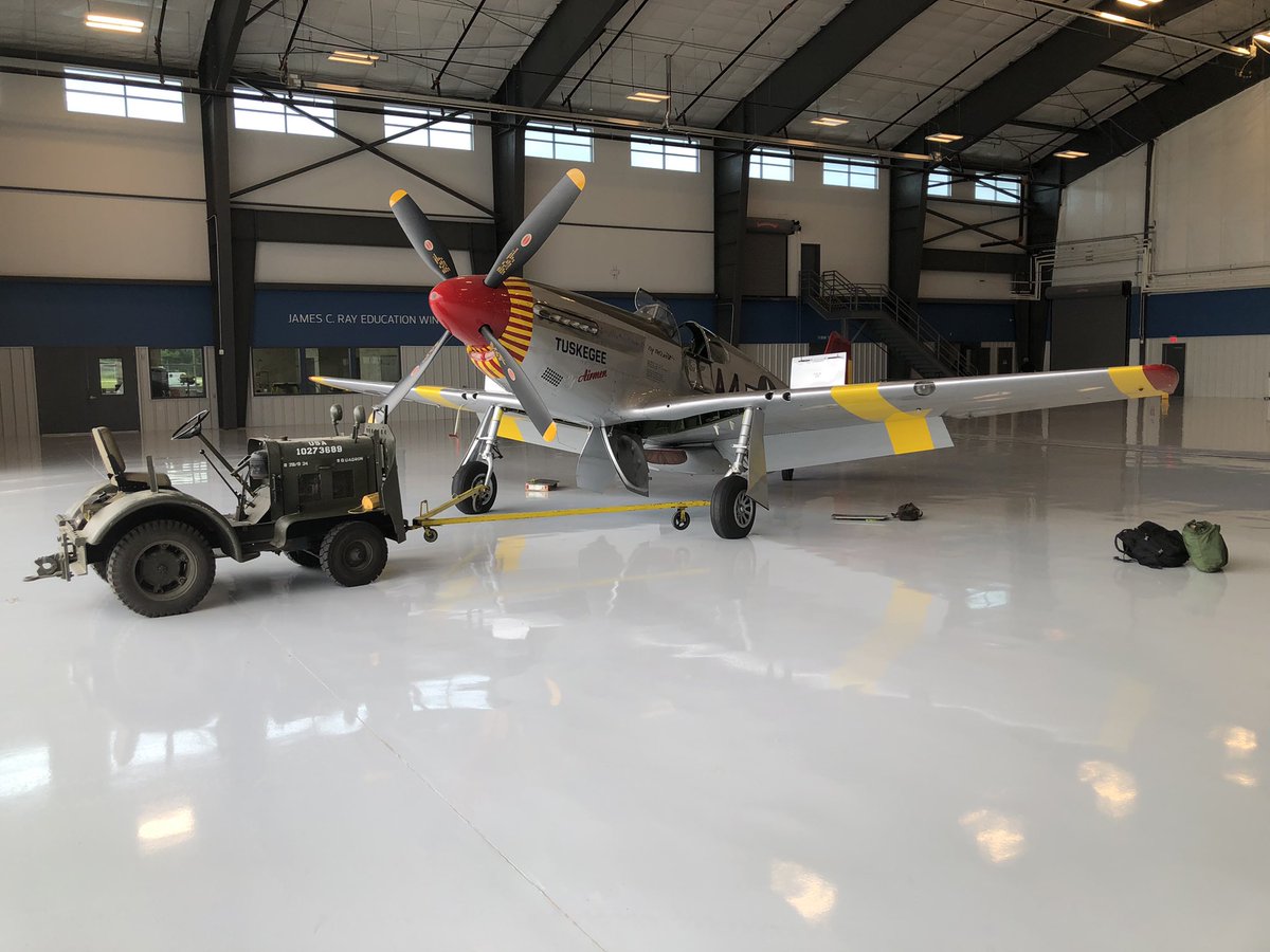 pilotlaunchpad's tweet image. Helping Prepping our Tuskegee airmen P 51 to fly down to Miami for an airshow. There are really worse ways to spend your Monday morning