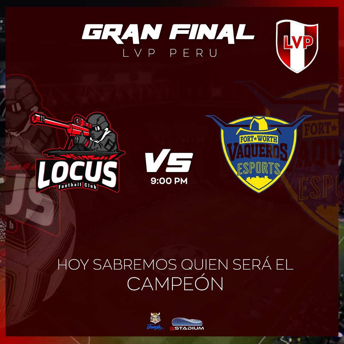 lvpperuana's tweet photo. 🇵🇪¡HOY GRAN FINAL DE NUESTRA #LVPPERU!⚽🔥🔥

Llegamos a la recta final de este torneo, en donde sabremos quien sera el mega Campeón esta vez💪🔥. Un duelo a muerte entre 

#Locusfootballclub vs #FWVaqueros 

¡Imperdible! Hoy a las 9:00 pm, en vivo por nuestra Fanpage #LVPPERU https://t.co/vvkmm3kx7W