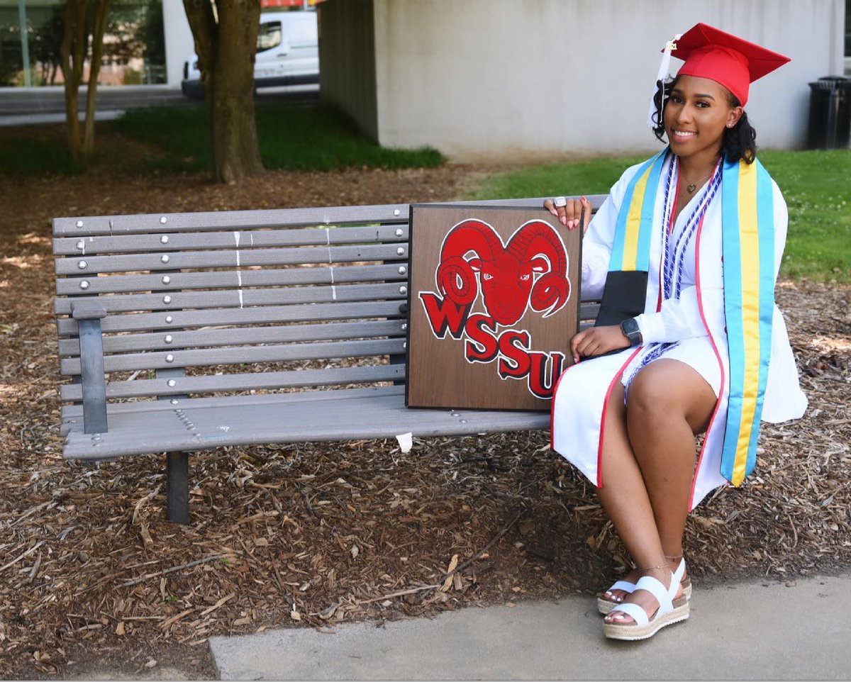 WSSURAMS's tweet photo. 📷 by @desfromtheislands: All there is left to say is thank you WSSU, for an experience I will cherish forever! ❤️ #legacybaby #hbcugrad https://t.co/0tIyv25vhr