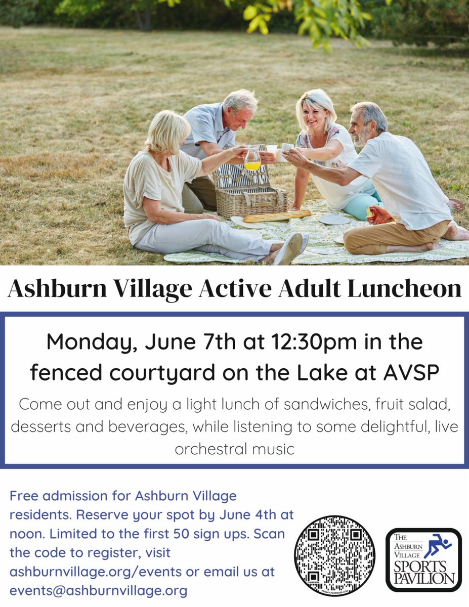 AVSPAshburn's tweet photo. Active Adult Senior Lunch https://t.co/01pk9gHcSg https://t.co/0LQgefRrD5