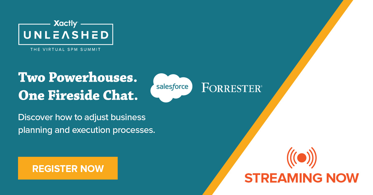 Xactly's tweet image. Two powerhouses, one fireside chat! Stream one of our fan favorite sessions now and hear from @salesforce and @forrester and discover how to adjust business planning and execution processes. #xactlyunleashed #unleashed2021 #unleashedondemand sales.xactlycorp.com/udmci