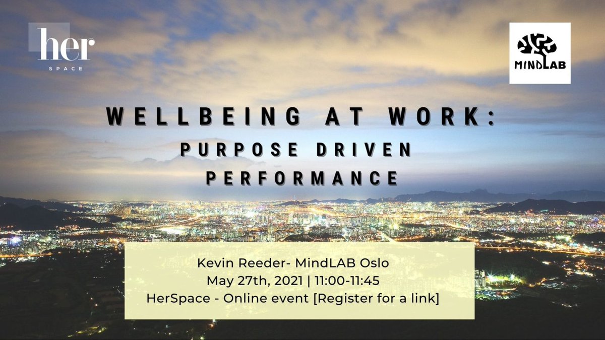Join us Thursday for Wellbeing@Work: Purpose-driven Performance. Explore how to use presence and positivity to connect with purpose and fuel your performance and creativity. Register here herspace.no/event/wellbein… #Purpose #presence #positivity #Wellbeing