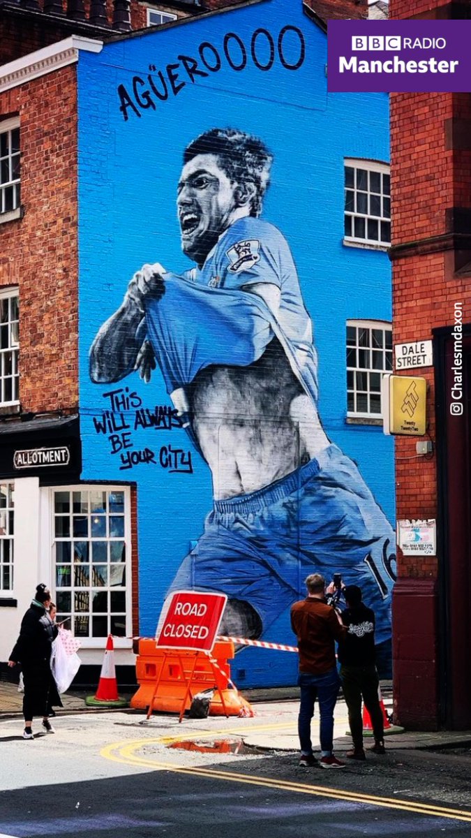 BBCRadioManc's tweet photo. Has anybody spotted this new mural in The Northern Quarter!?🎨👀

 @ManCity @aguerosergiokun https://t.co/5b5GCWp6Ct