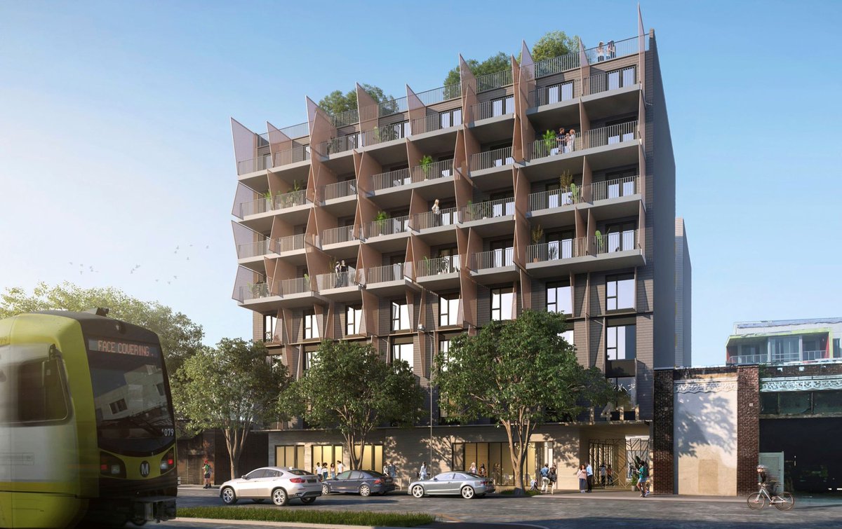 SteinbergHart's tweet photo. @PCBC_TheShow @GreystarApts Next #PCBC #GoldNuggetAwards of Merit for Innovative Housing: π1411 S. Flower, a #microhousing project for the #missingmiddlein DTLA with Housing Diversity Corp and STS Construction Services, with 227 units on a 15,000 sf site (That's 679 DU/acre!) @pcbc_theshow https://t.co/9Uf5E9iTRM