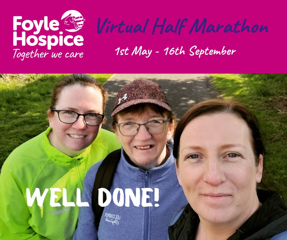 FoyleHospice's tweet photo. Thanks so much to Cecelia and her two daughters Michele and Roberta who completed their virtual half marathon well done
#virtualhalfmarathon #getinvolved #signupnow #fundraisingevents #hospice #thankyouthursday https://t.co/SJBLY6tWk6