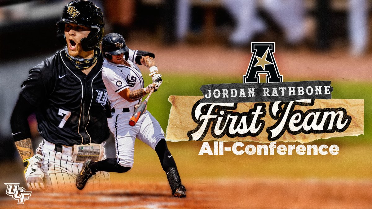 UCF_Baseball's tweet photo. Unanimous First-Team All-Conference for Rathbone ⚔️

Congrats, @NillaBone7 👏

📰: https://t.co/zZ84o54aOj

#ChargeOn https://t.co/cM4DB05ARK