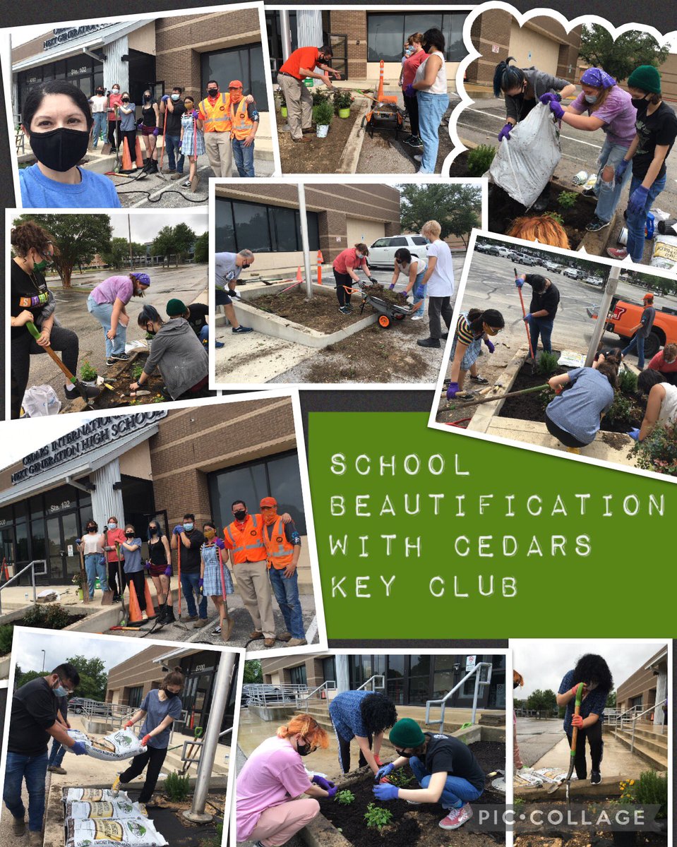 This last week, the <a href="/CedarsSchools/">Cedars Int. Schools</a> High School Key Club partnered with Land Care in Austin for a school beautification project. Students from every grade level helped out, rolling up their sleeves &amp; earning service hours!