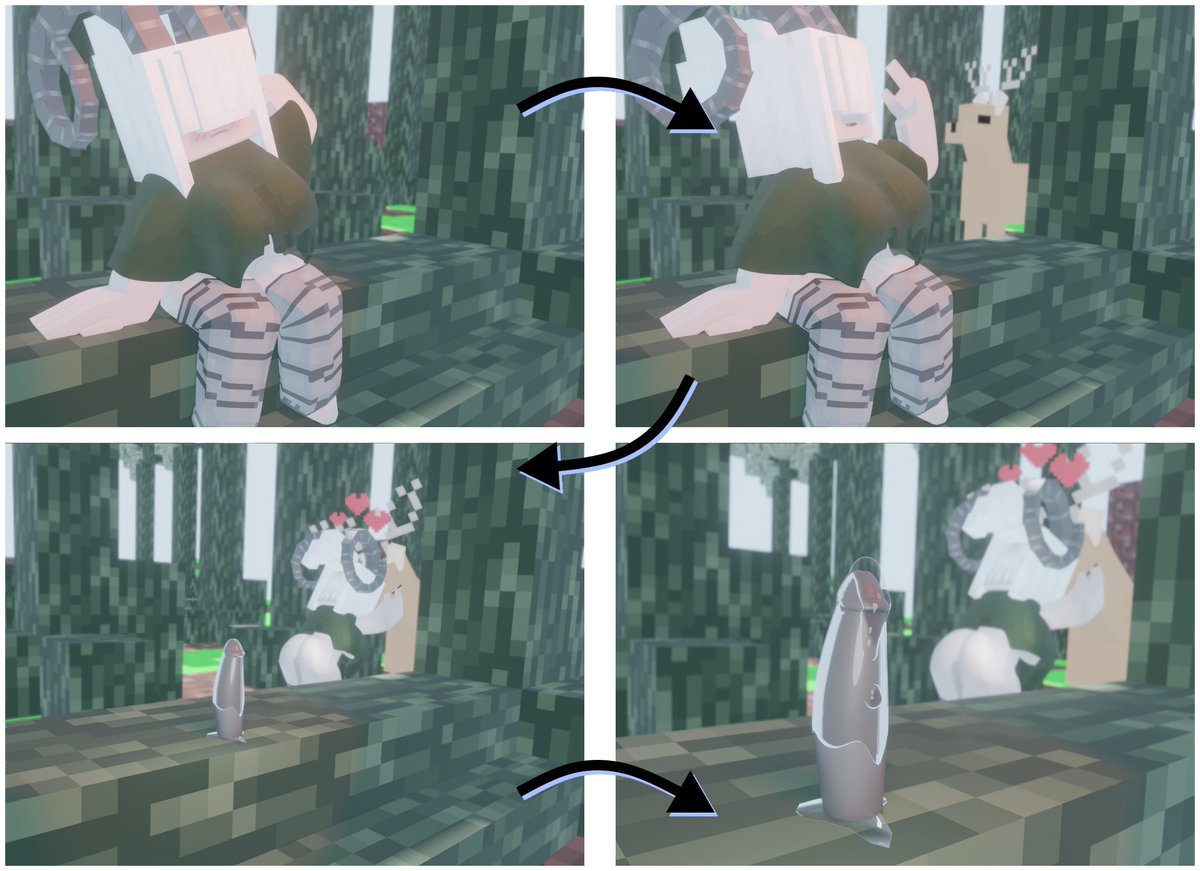 Minecrafttuna2's tweet photo. Y'all remember her? She's constantly sitting, and we finally figure out one of the reasons why.
It's 'cuz it's relaxing.

First time doing this sort of panel comic thing, sorry if it looks amateur-ish! I'll get better the next time (tips are nice tho'). https://t.co/Bj5al6PgMn