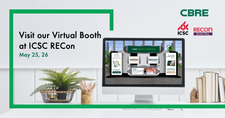 CBRERetail's tweet image. Attending #ICSCRECon? Stop by our virtual booth. @ICSC. Register here: lnkd.in/eJVXeHM