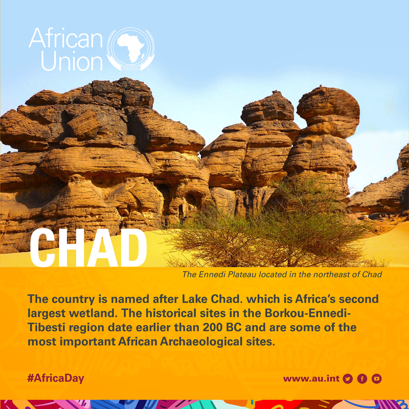 _AfricanUnion's tweet photo. Its #AfricaDay and today we share some interesting facts from our 55 Member States #Chad
