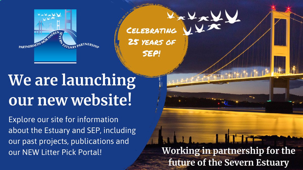 SevernEstuary's tweet photo. We are very excited to reveal the launch of our NEW SEP website coming out soon!
Stay tuned for more information about our website and upcoming video...
#25YearsofSEP https://t.co/Mz1N4MfroH