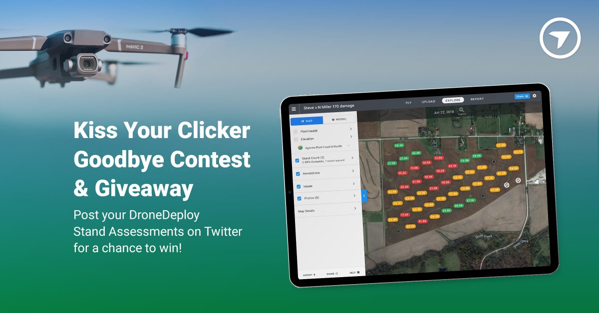 DroneDeploy's tweet photo. Loving DroneDeploy Stand Assessments? Want to win a @DJIGlobal Mavic 2 Pro? Show us your stand counts! Official rules for entry: https://t.co/1Y94NN4XfR #plant21 #DDstandcount https://t.co/yF8ZJkJMsZ