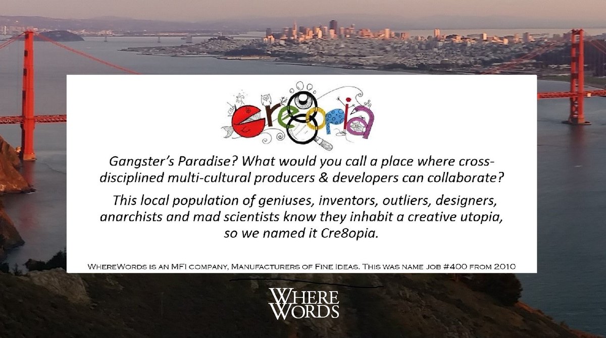 WhereWords's tweet photo. #yeswenamedit #Cre8opia @CherylEdison #namer #naming #renaming #branding #rebrand #rebranding #brandnames #brandnaming #verbalbranding #corporateidentity #trademarks #marketing #advertising #publicrelations #socialmedia #graphicdesign #communications #nameman #B2B #SteveTheNamer https://t.co/7fP3sKnztP