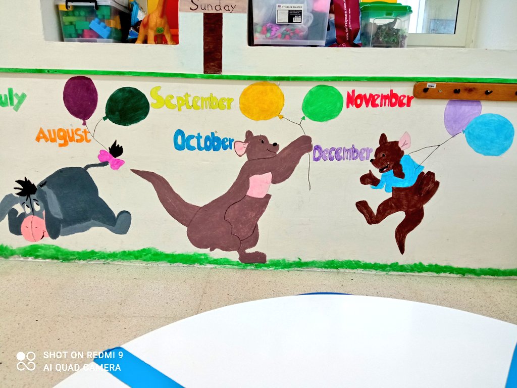 Nai130's tweet photo. Our wall painting done by me and my colleague so the kids would have a beautiful classrooms instead of a boring empty class.
#teachertwitter #Teachers #teacherlife #colours https://t.co/WNE5lQ9rH9