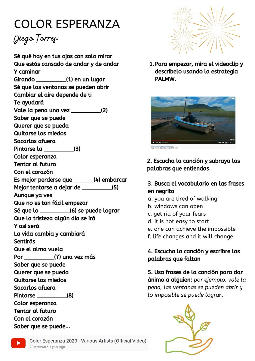 A little treat for the last lesson with my Y11 students. What a year and what an amazing job these students have done. youtube.com/watch?v=GqOvxb… "PINTARSE LA CARA COLOR ESPERANZA" 💚 #mfltwitterati