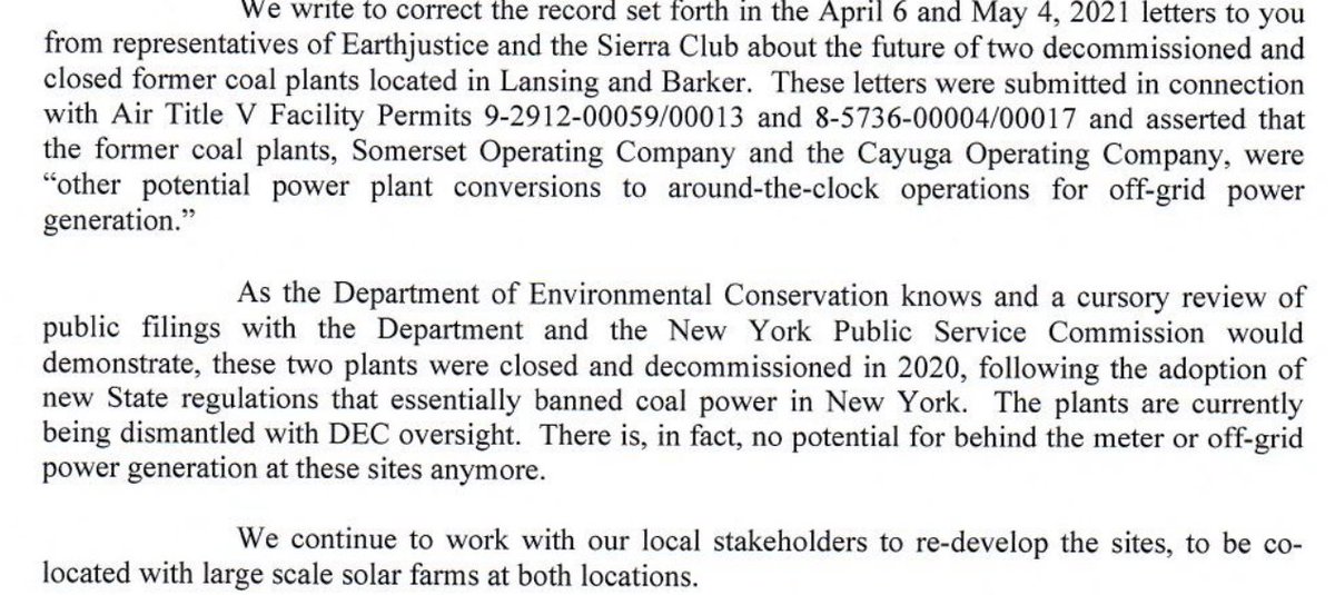 m_jfrench's tweet photo. Owner of two closed coal plants (Somerset and Cayuga) tells state regulator there is NO chance of them being used for behind-the-meter cryptocurrency mining despite concerns raised by advocates https://t.co/fHXTa3hJJb