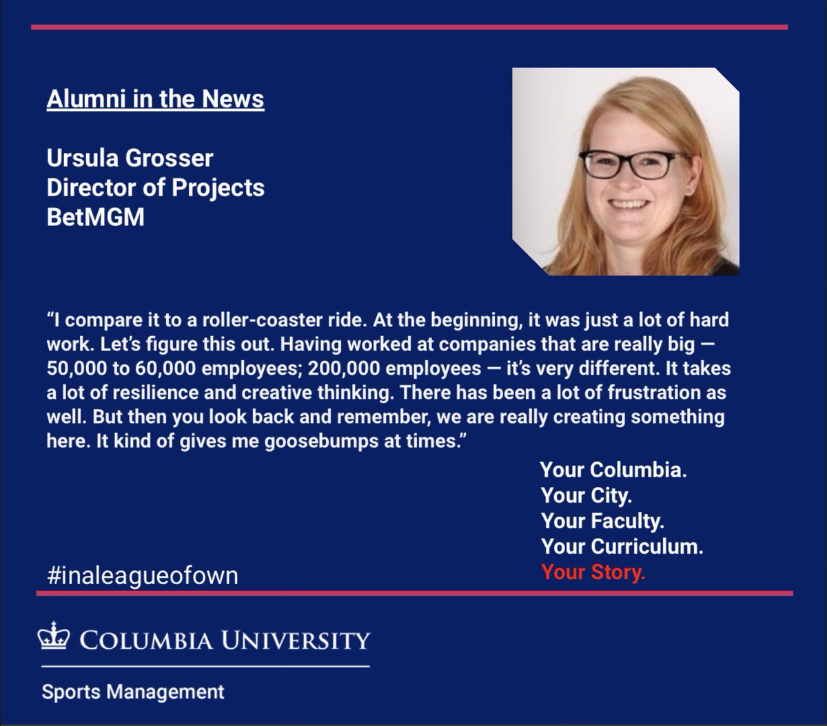 #sportsbetting has never been hotter as an industry. @sbj highlights how our program is at the center of thought leadership &amp; business in this exploding field. Follow this week’s series as we highlight our Alumni. 

📖: ow.ly/aQqH30rIJ1x

#inaleagueofourown