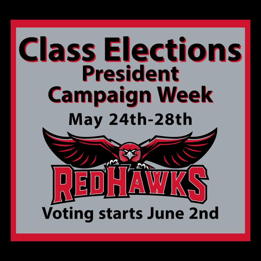 Official_RNN's tweet photo. It’s class president campaign week!
Keep an eye out for candidates and start to consider who you’ll vote for. https://t.co/zOfVxb7UFJ