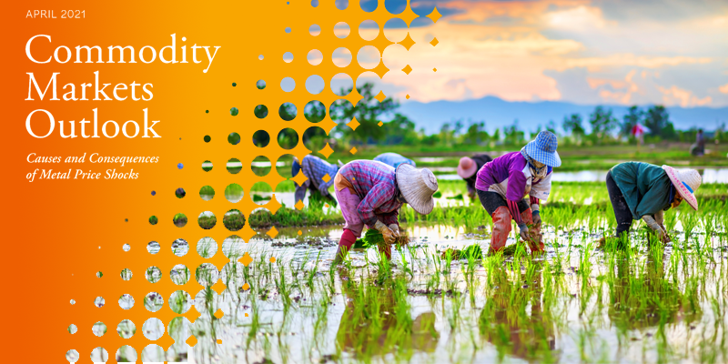 WBGPubs's tweet photo. World Bank’s #CommodityMarkets Outlook finds that #agriculture prices are 20 percent higher than a year ago, an almost seven-year high. They are expected to stabilize in 2022 following a 13 percent increase this year.
#WBCMO https://t.co/UI5uem7ntF https://t.co/V7zd1grl3n