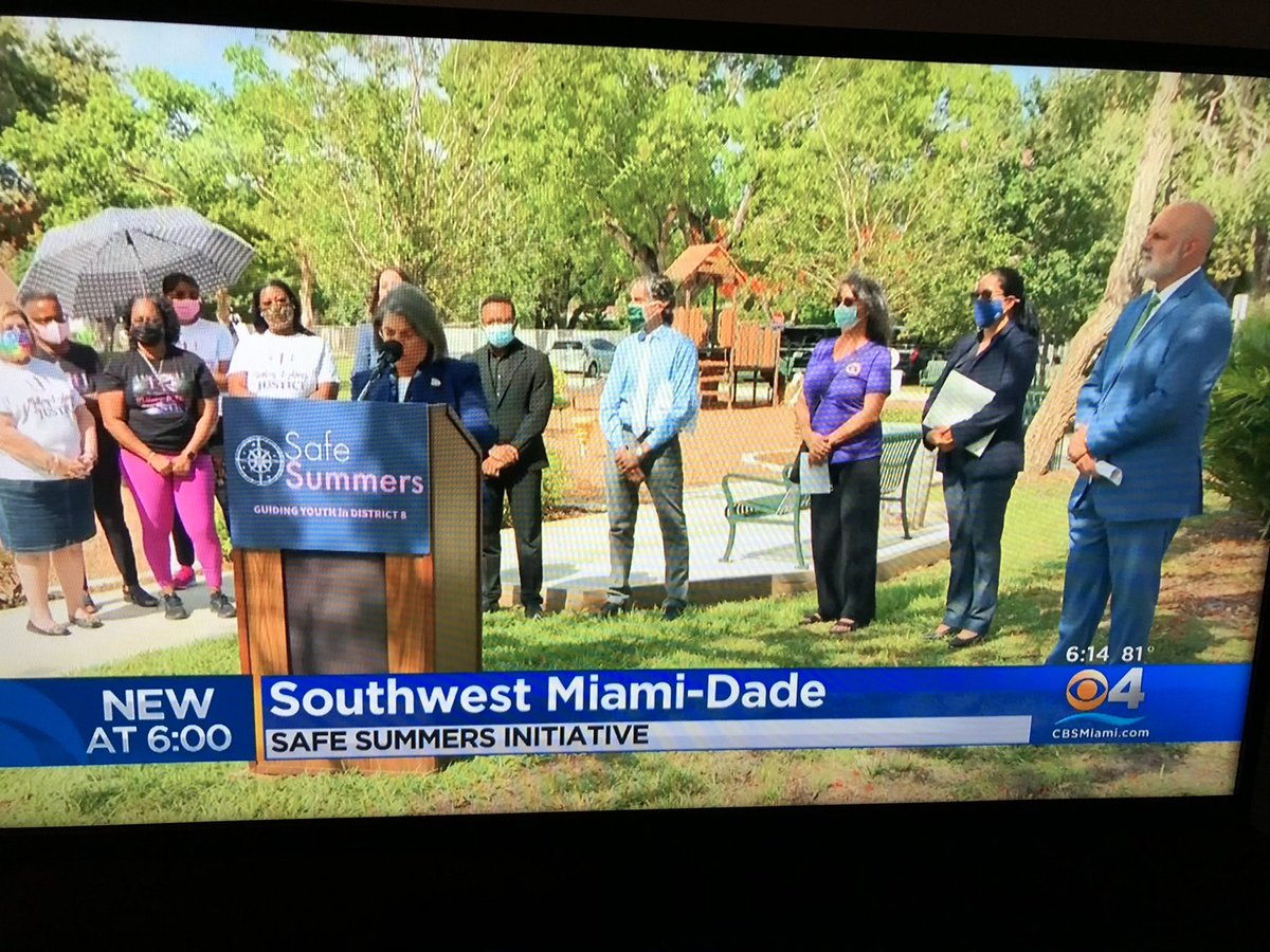 Thanks @CBSMiami @LaurenPastrana for talking about @CommishDCH #SafeSummers initiative today to help our youth away from violence / an honor to be there & speak today along w/ @MayorDaniella & community leaders, partners, & the mothers who’ve lost their children to violence.