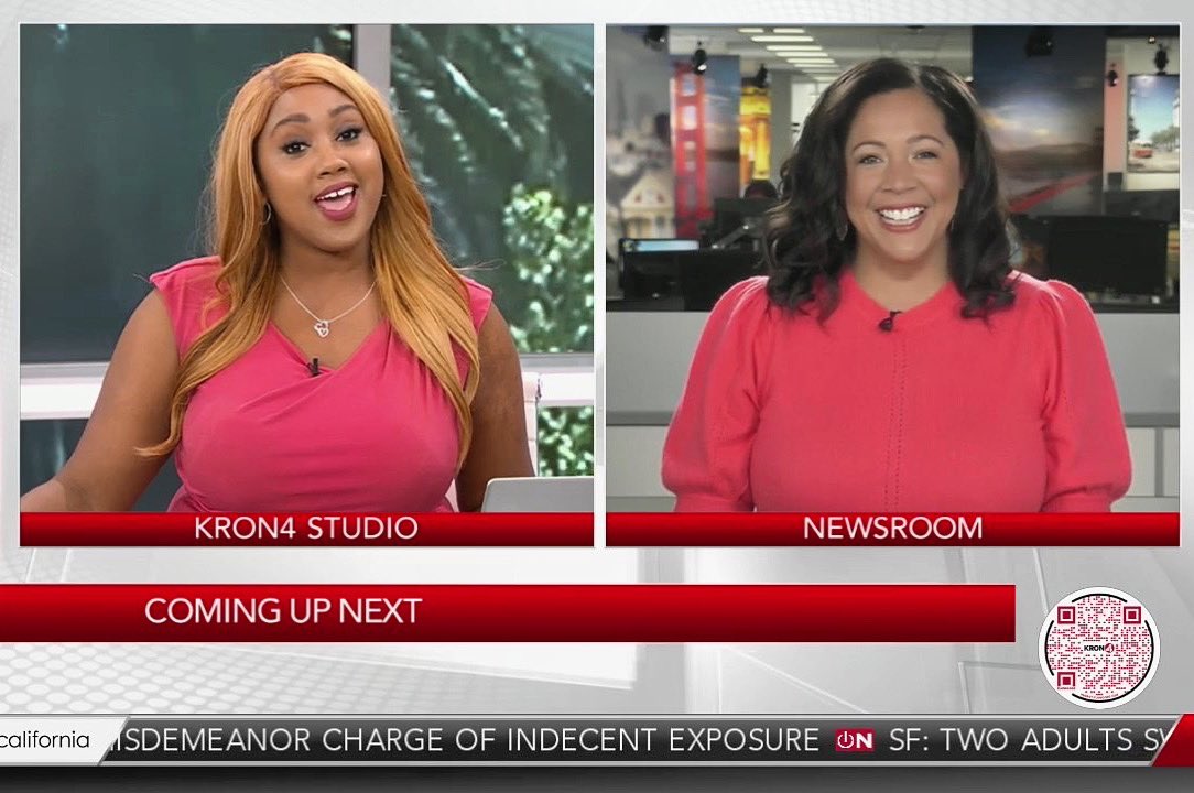 noellebellow's tweet photo. When @ReynaHarveyB and I understand the assignment a lil too well... 😂 #pinkladies #mondaymatch @kron4news #amnewsers 👯♀️💞 https://t.co/0tXo7RSMQl