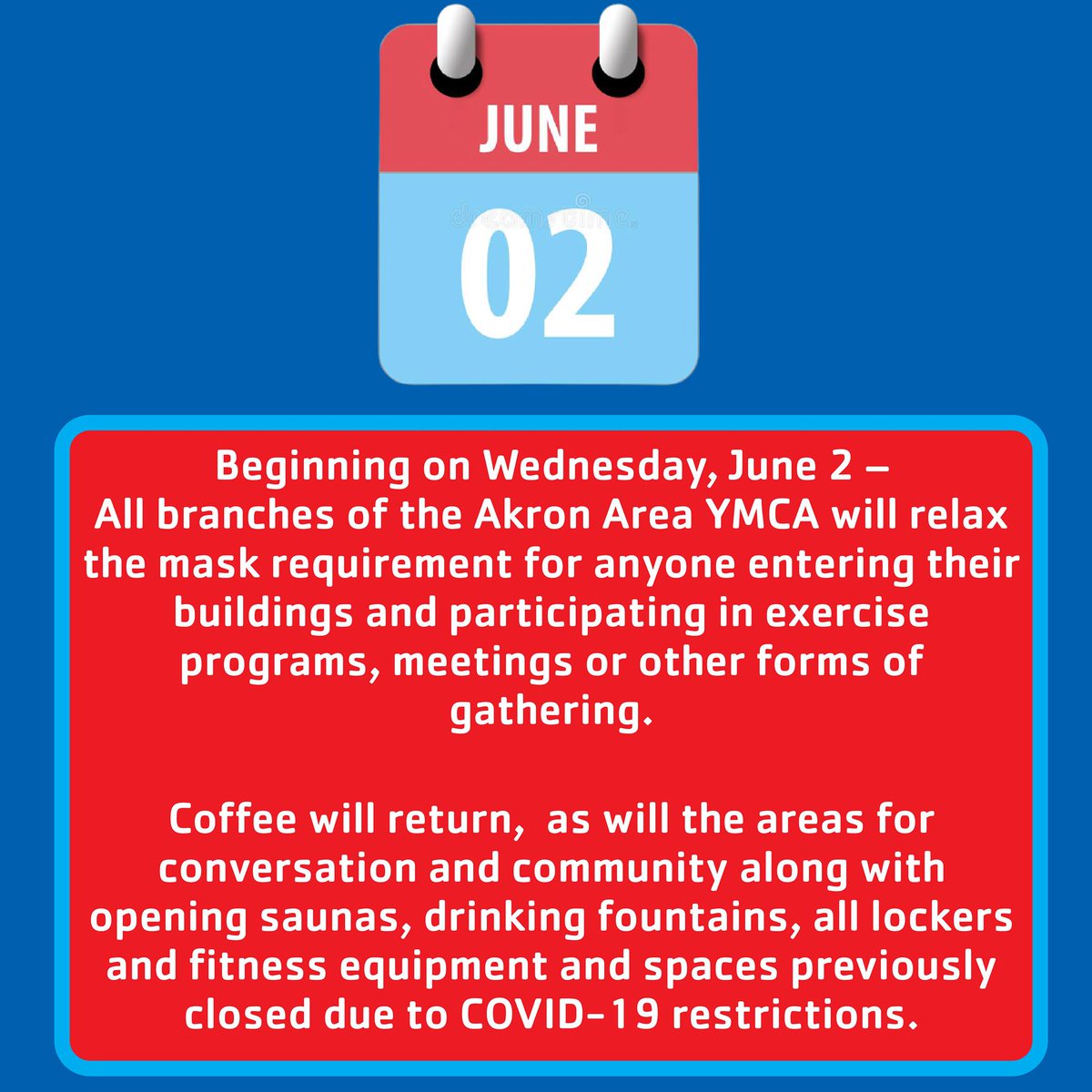 Please read this important announcement regarding masks at the Akron Area YMCA.