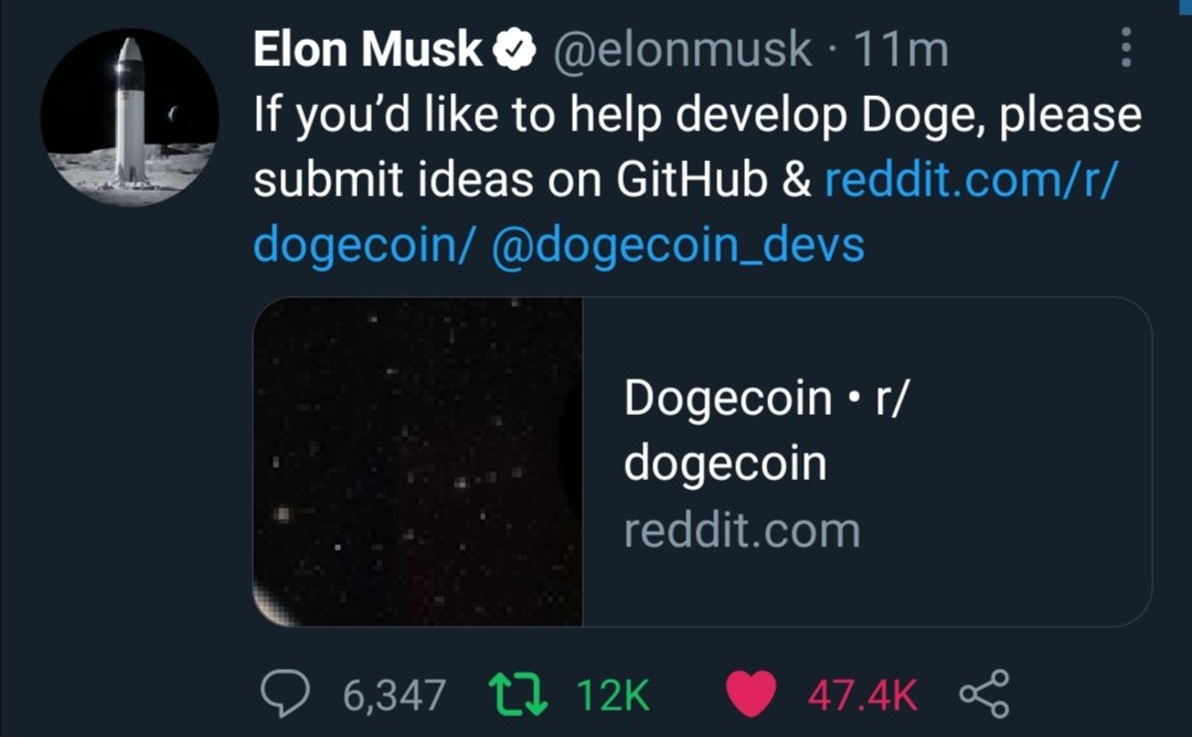 I suppose this tweet may give some confidence to many people about #Dogecoins and what are the expectations #dogearmy #Bitcoin <a href="/elonmusk/">Elon Musk</a>