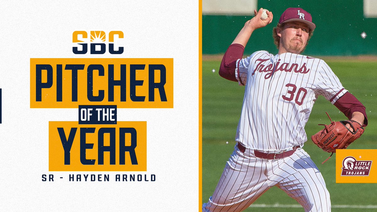 𝗣𝗜𝗧𝗖𝗛𝗘𝗥 𝗢𝗙 𝗧𝗛𝗘 𝗬𝗘𝗔𝗥.

<a href="/hayden_arnold12/">Hayden Arnold</a> of <a href="/LittleRockBSB/">Little Rock Trojan Baseball</a> posted a 7-3 record with 80 strikeouts, while holding opponents to a .226 batting average and maintaining a 2.85 ERA &amp; 1.02 WHIP over 82.0 innings pitched. 

#SunBeltBB x sunbelt.me/3hPTVpC