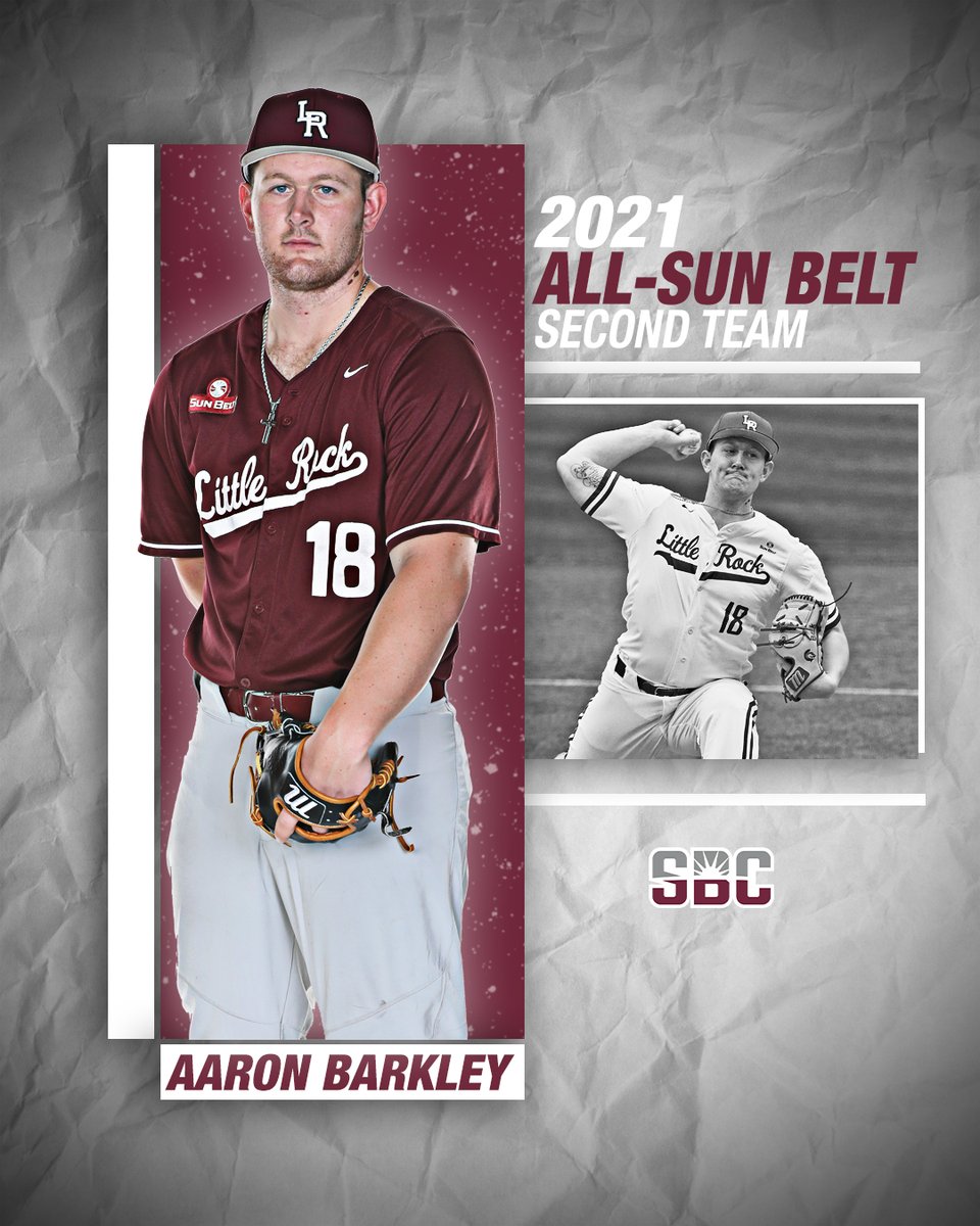𝙎𝙀𝘾𝙊𝙉𝘿 𝙏𝙀𝘼𝙈 𝙃𝙊𝙉𝙊𝙍𝙀𝙀!

Our closer <a href="/ajbarkley41/">🅰️🅱️</a> has earned second team All-<a href="/SunBelt/">Sun Belt</a> honors, ranking in the top-six of the league leaders in six statistical categories and among the top-50 nationally in three.

#LittleRocksTeam