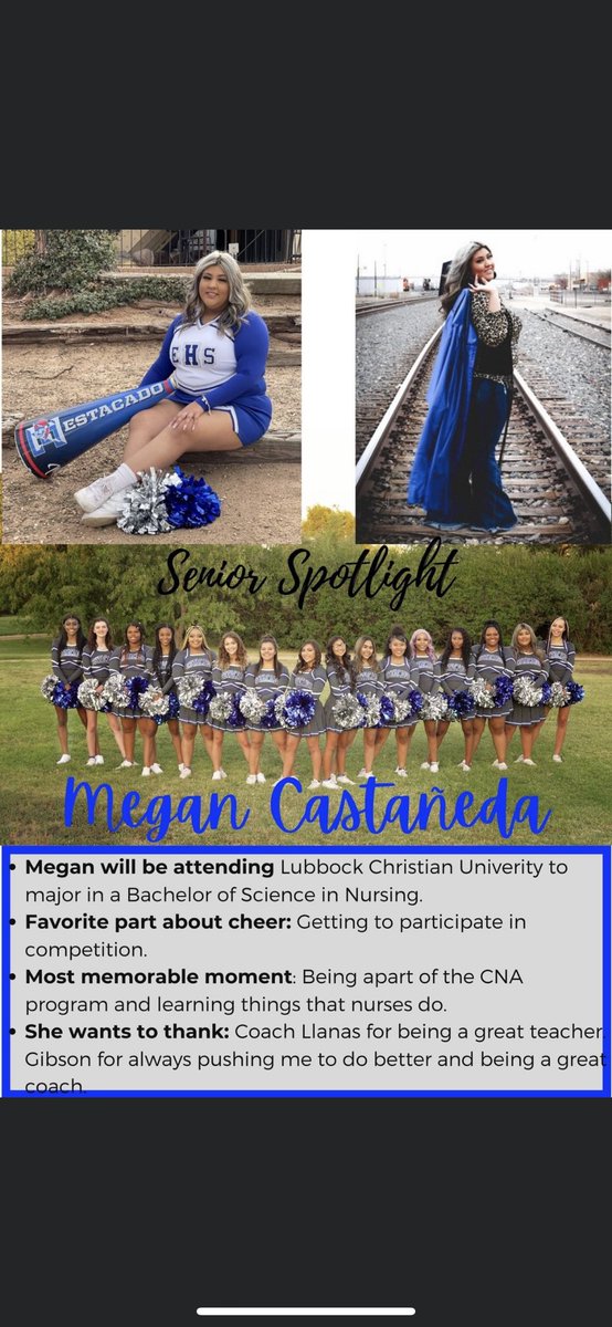 matscheer's tweet photo. A little senior spotlight! We will miss y'all!! We wish you nothing but the best! 💙🎀 https://t.co/0QYXkwhCNS