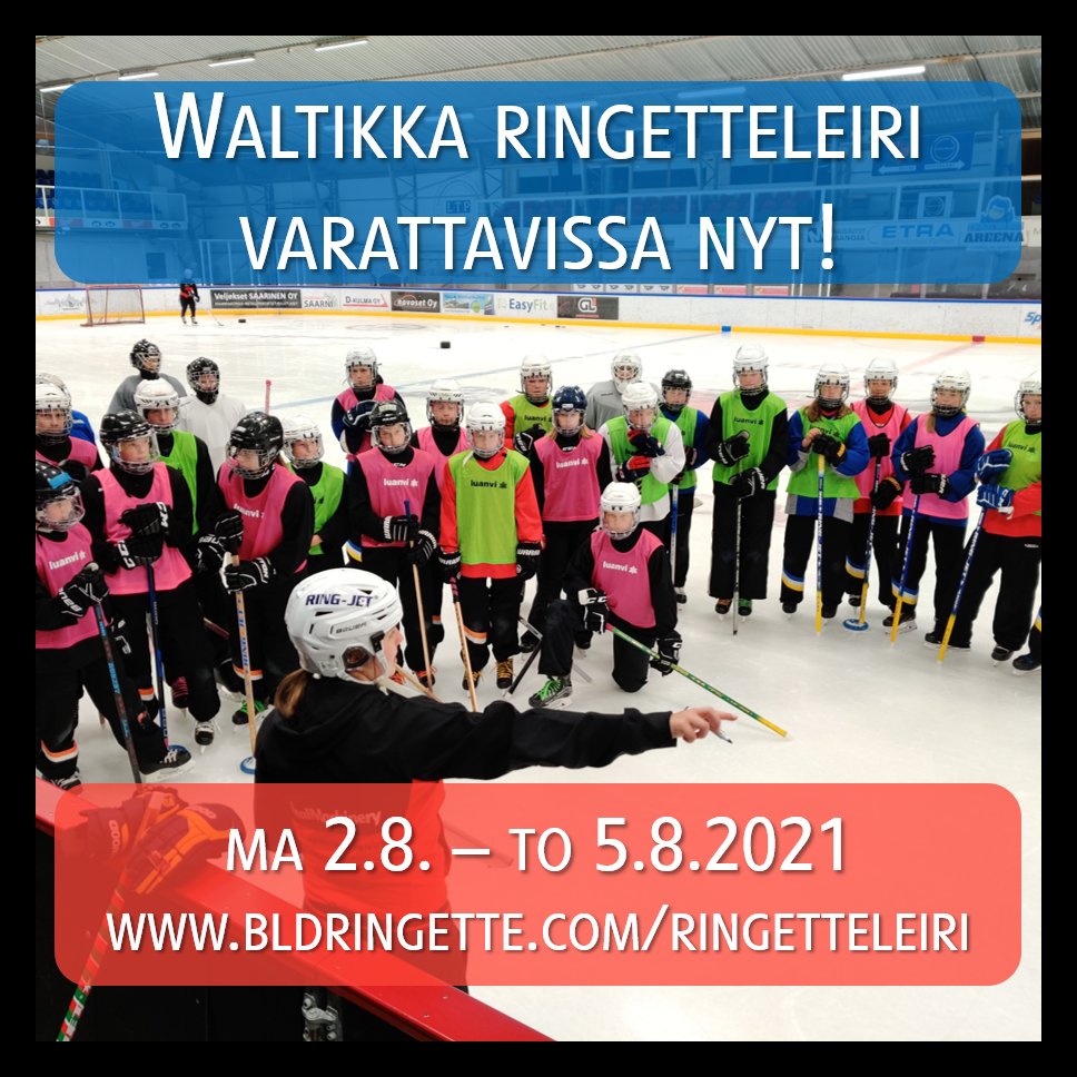 bldringette's tweet photo. Waltikka ringetteleirin ilmoittautuminen on nyt auki. Varaa oma paikkasi heti! https://t.co/4ZRSgwhqM7