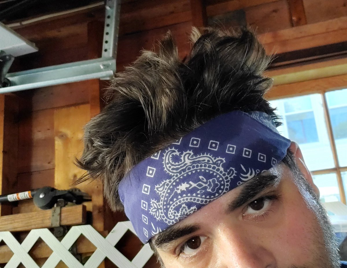 NotesStool's tweet photo. Garage gym opened for #bandanasummer part 2... #stepxstep #embracethesuck #viva #FATBOYSUMMER #TheFatathonContinues https://t.co/RHve6P5DvH