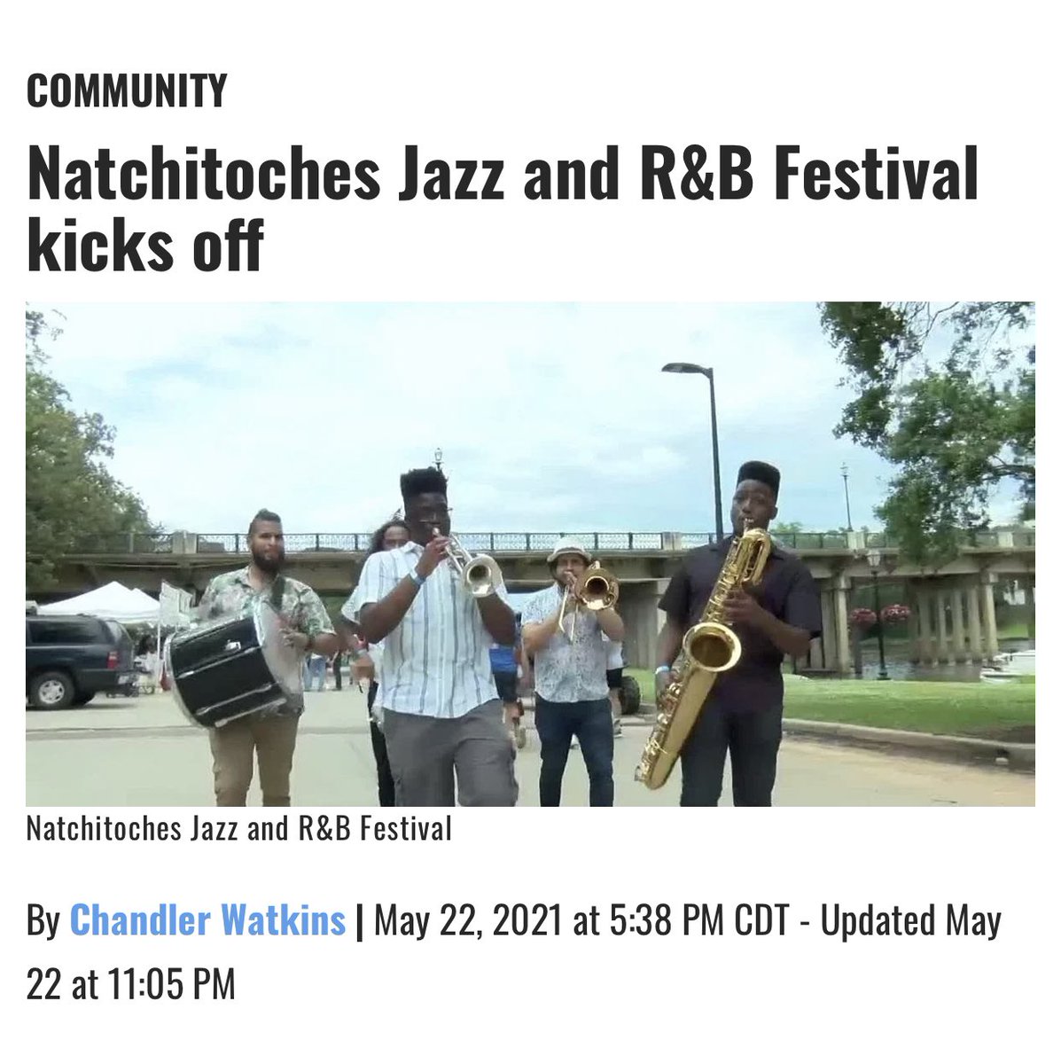 If you missed us on Saturday, <a href="/ksla/">KSLA News 12</a>’s got you covered!

👉 ksla.com/2021/05/22/nat… 

#natjazzfest21 @natchchamber @NatchTourism