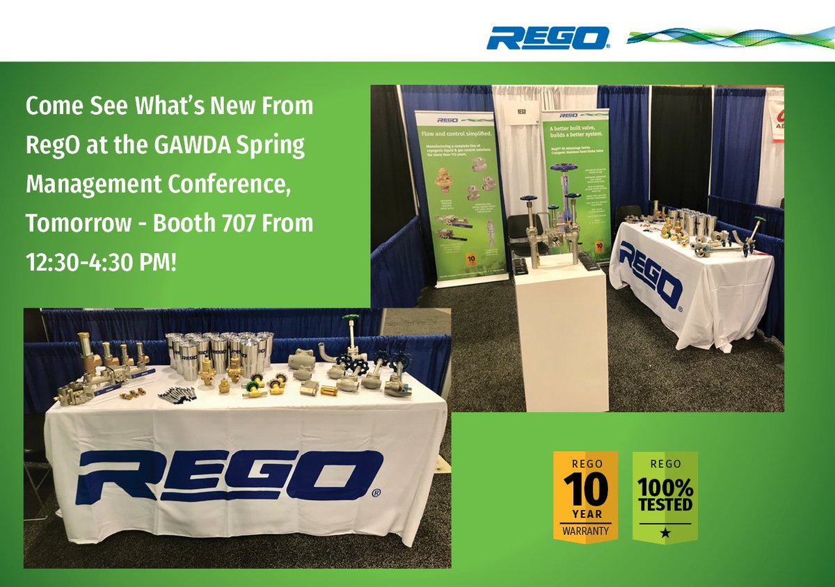 It's nearly here! We are busy stocking the booth and getting ready for the GAWDA Spring Management Conference. We can't wait to show you all that's new and improved from RegO! See you tomorrow at booth 707 from 12:30-4:30 PM!