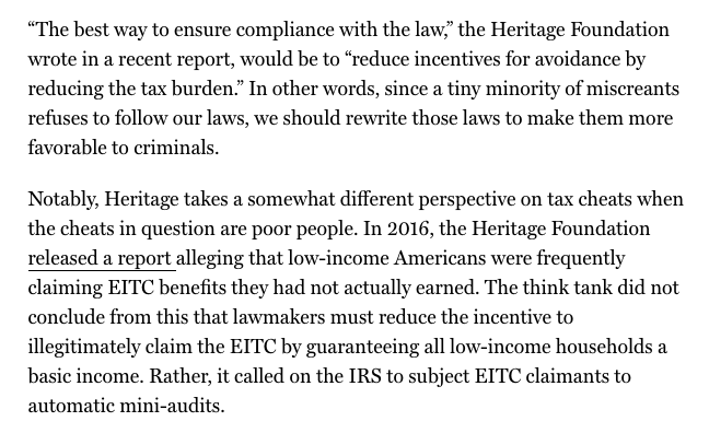 EricLevitz's tweet photo. The woke right defunded the tax police. The super-rich proceeded to loot the federal treasury. Now, instead of giving the IRS money to go after the looters, these soft-on-crime conservatives want to address the "real roots" of high-income tax evasion.
https://t.co/nui1R7FAN9 https://t.co/PAHG8p50lZ