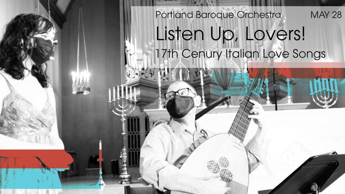 May 28 at 7:30pm at youtube.com/greatartsperiod, @portlandbaroque presents a program of love, loss, and everything in between in #ListenUpLovers! 17th Century Italian Love Songs featuring @sopranoarwen and @theorbulator. Learn more at pbo.org #GreatArtsPeriod