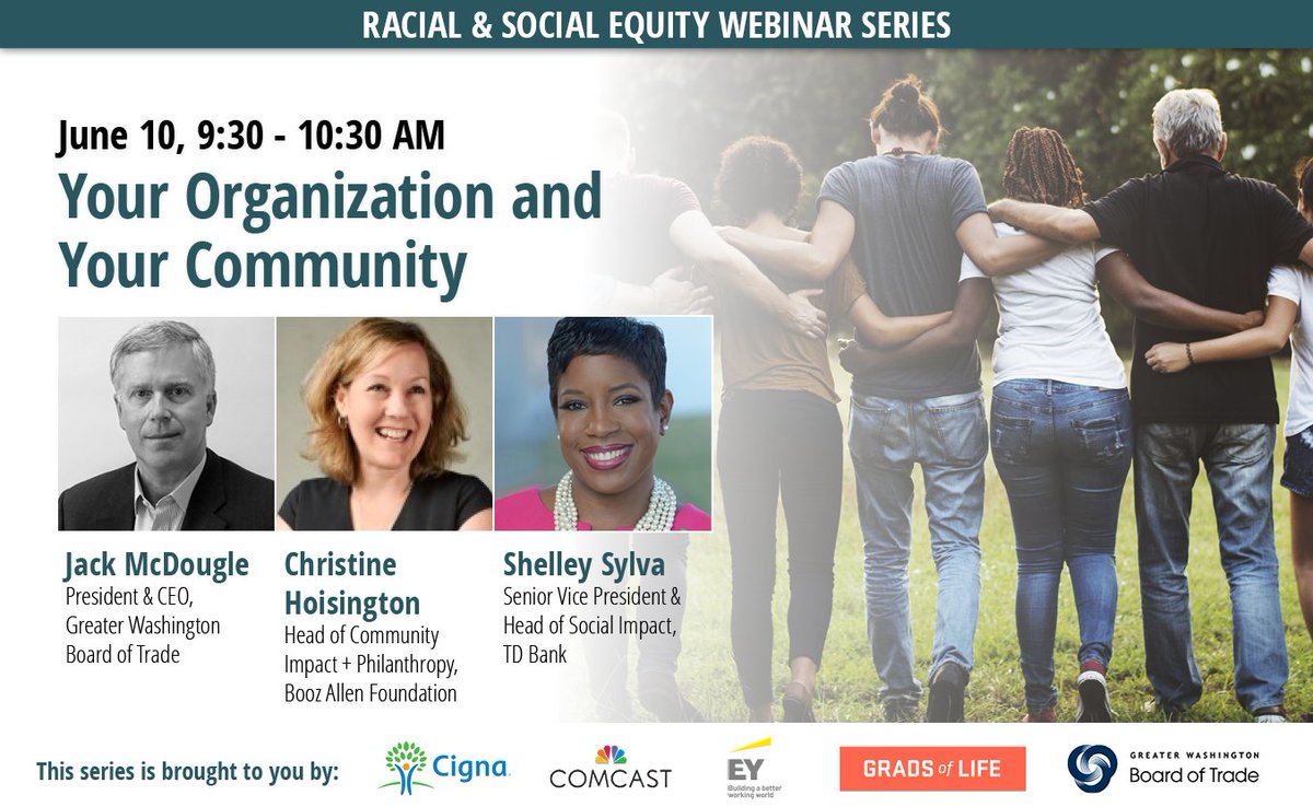 GWBoardofTrade's tweet image. How is your company using its voice and resources to improve social equity in its community?

Join us 6/10 at 9:30am for an open conversation on how companies can be champions for positive change.

Register here:
us02web.zoom.us/webinar/regist…