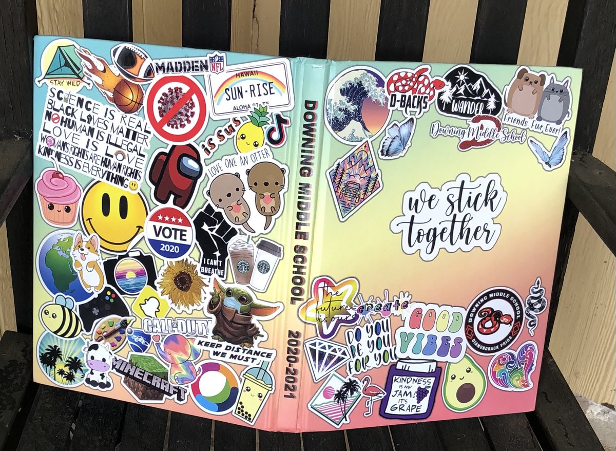 MaliniBasu_'s tweet photo. This 2021 yearbook is causing a lot of controversy in Flower Mound.

Many parents &amp; students are upset after seeing a #BlackLivesMatter &amp; #icantbreathe sticker on the yearbook. 

An art teacher has been placed on administrative leave, after so many parents have been complaining. https://t.co/ogOECDTA1n