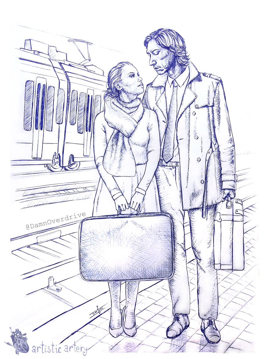 DamnOverdrive's tweet photo. The amount of talent I'm finding here lately is insane! I'm in love with @beccastanz work since I recently discovered it. All her fics are amazing but "Darling, sweetheart" brought me to another level. Hope you like this biro rendering!

#reylo #reylofanart #bensolo #reyloart https://t.co/SyiFjvGrUr