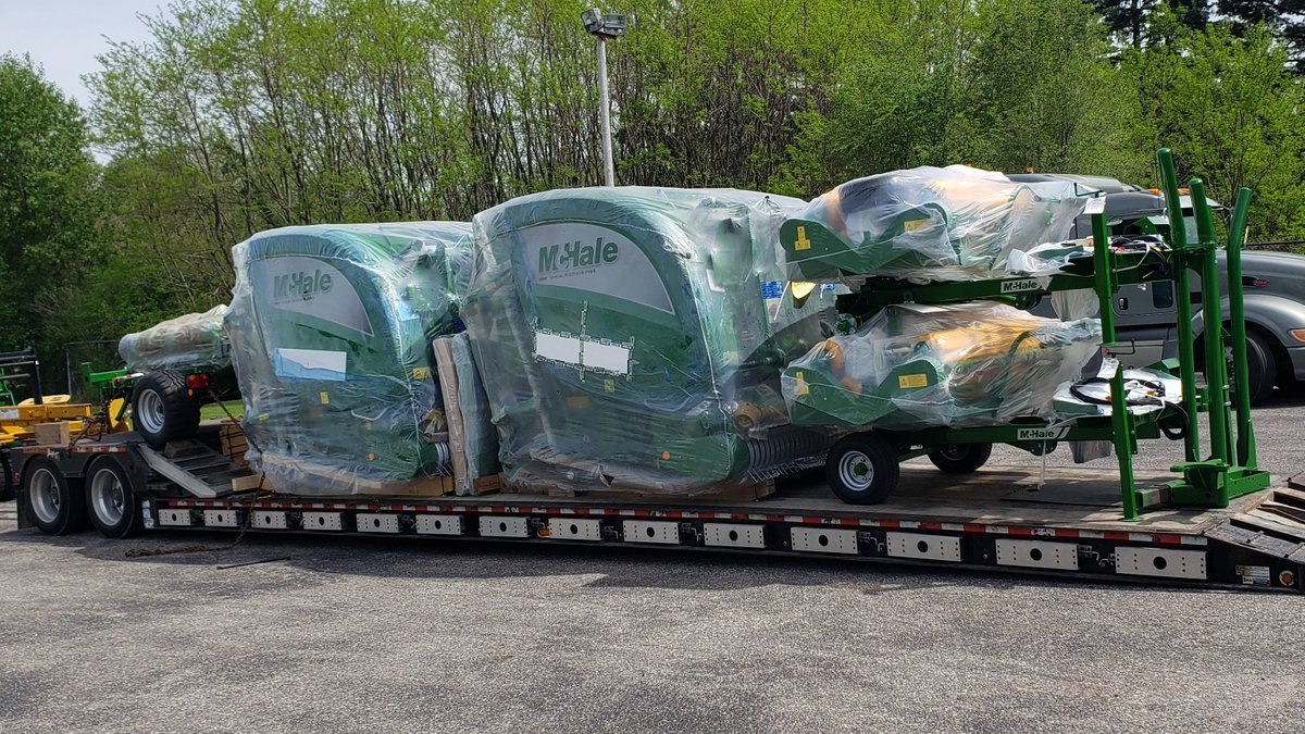 EdneyCo's tweet photo. We sent off these @McHaleOfficial V6750 Variable Chamber #Balers, 995 Square #BaleWrappers, and a 991 Round Bale Wrapper today, so these models will be at Cloverdale Equipment in Curtiss, WI soon!
More info: https://t.co/LhZwQMN4VA
#hayequipment #hayandforage #farmequipment https://t.co/U3ZmPRRYDS