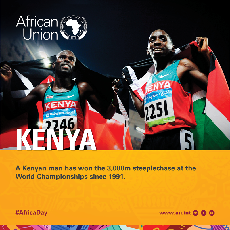 _AfricanUnion's tweet photo. Its #AfricaDay and today we share some interesting facts from our 55 Member States #Kenya